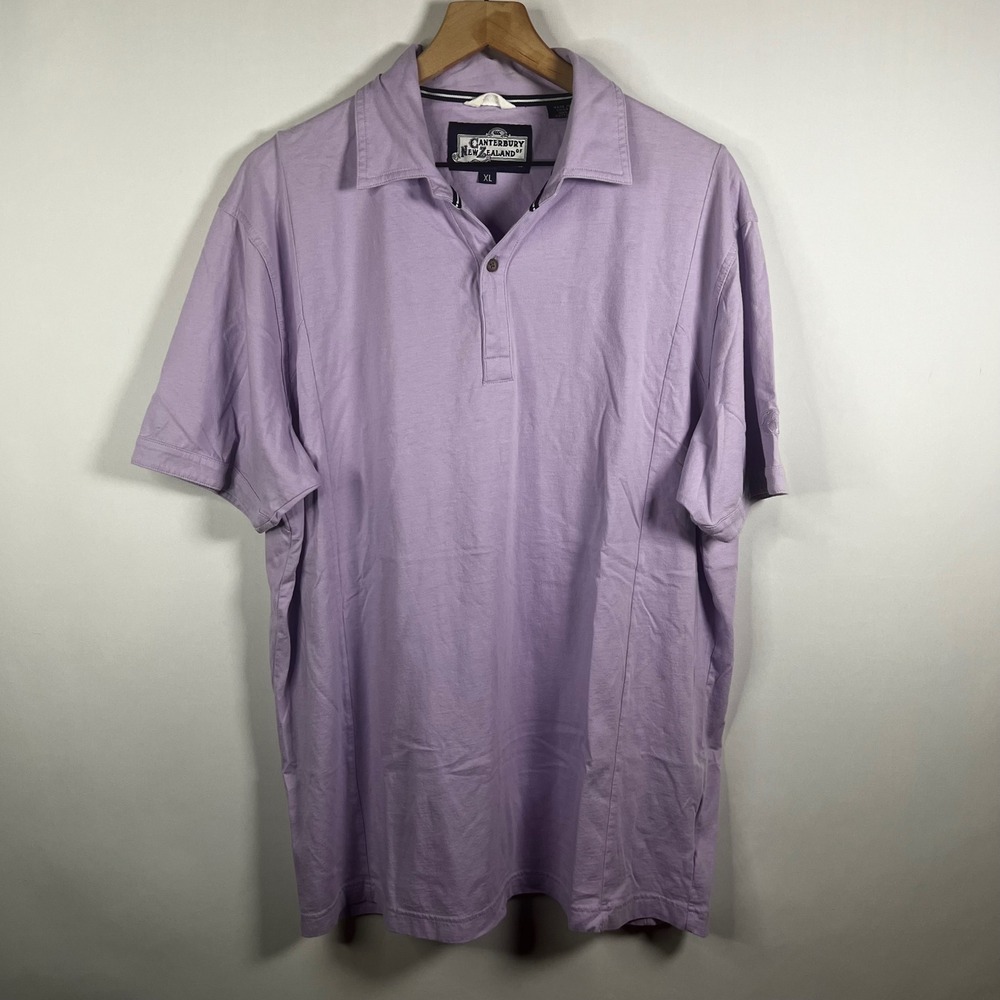 Vintage 90s Canterbury of New Zealand Rugby Shirt Men XL Purple Cotton CCC Retro